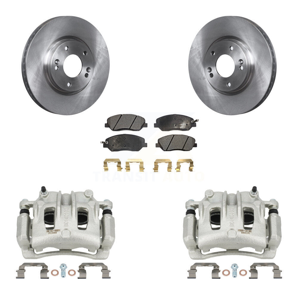 Front Disc Brake Caliper Rotors And Semi-Metallic Pad Kit For 2007-2009 Hyundai Santa Fe KC8-100034P