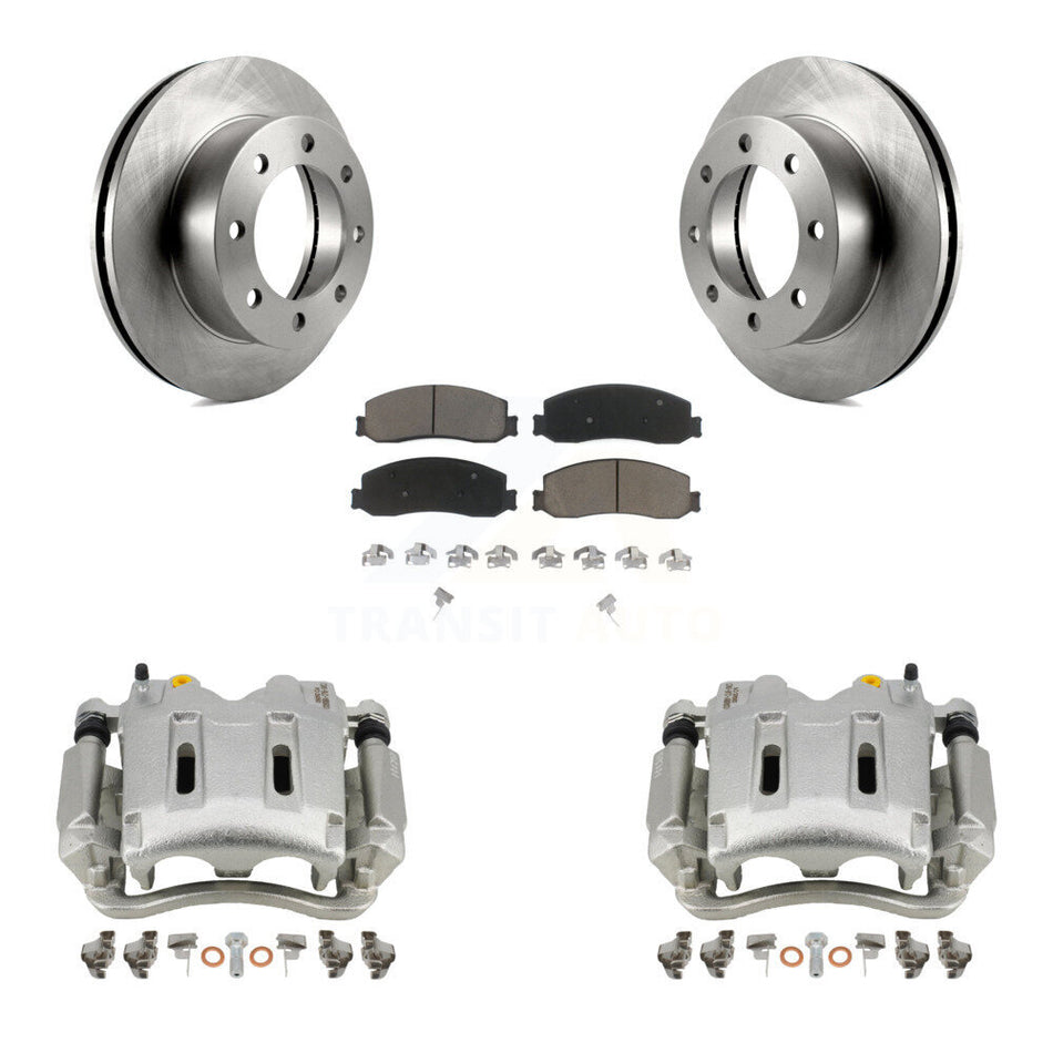 Front Disc Brake Caliper Rotors And Ceramic Pads Kit For Ford F-250 Super Duty F-350 With Single Rear Wheels 4WD KC8-100036C