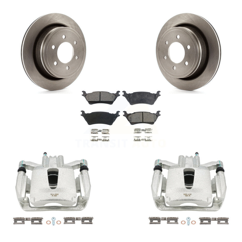 Rear Disc Brake Caliper Rotors And Ceramic Pads Kit For Ford F-150 KC8-100036T by Transit Auto