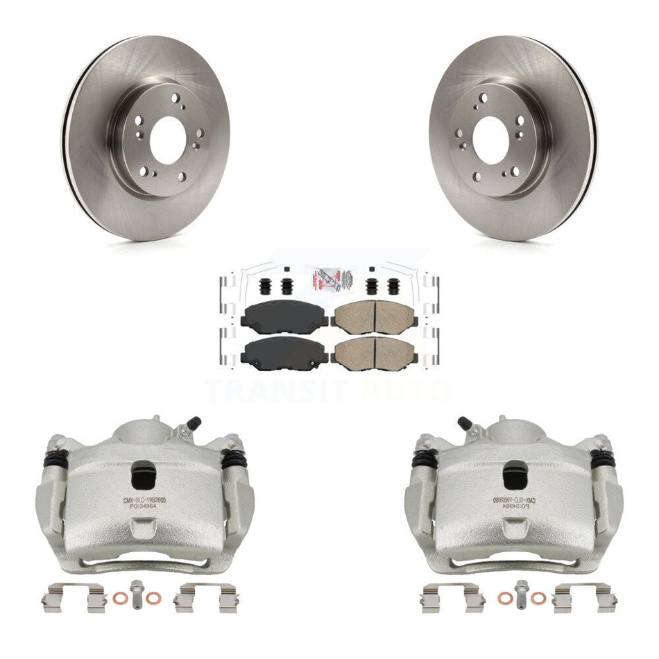 Front Disc Brake Caliper Rotors And Ceramic Pads Kit For 2013 Acura ILX 2.0L KC8-100037N