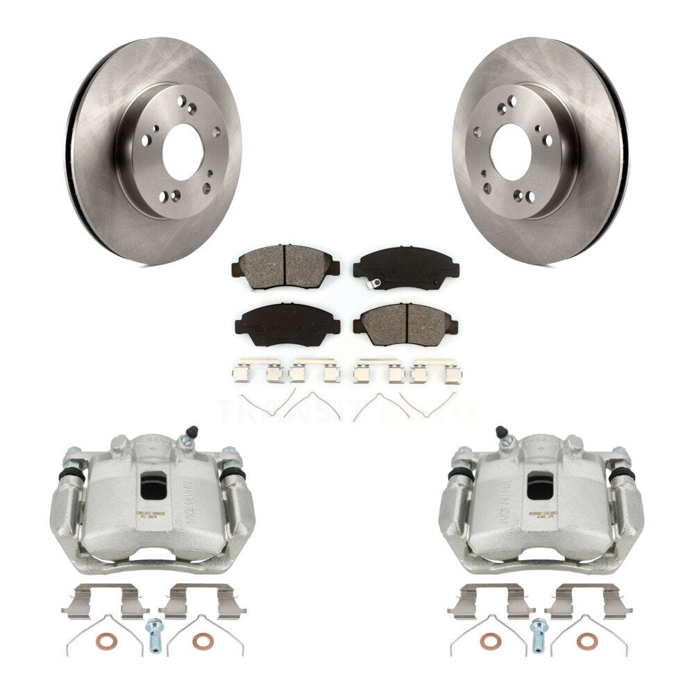 Front Disc Brake Caliper Rotors And Semi-Metallic Pads Kit For Honda Civic Acura ILX KC8-100037S by Transit Auto