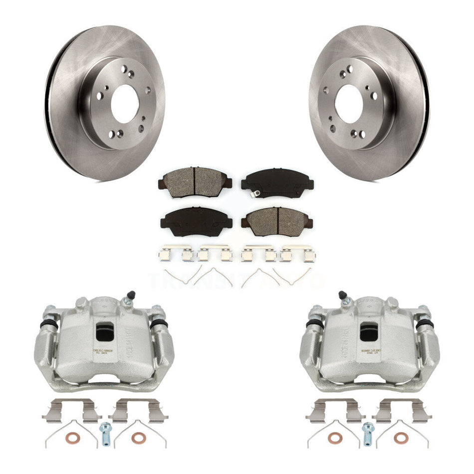 Front Disc Brake Caliper Rotors And Semi-Metallic Pads Kit For Honda Civic Acura ILX KC8-100037S