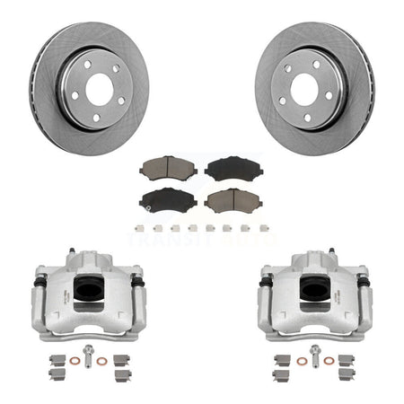 Front Disc Brake Caliper Rotors And Ceramic Pads Kit For Jeep Wrangler KC8-100038C
