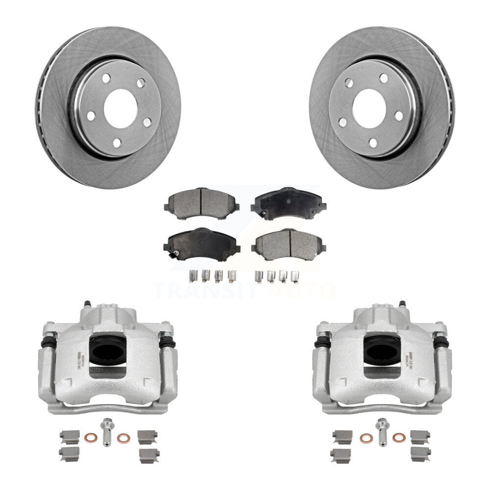 Front Disc Brake Caliper Rotors And Semi-Metallic Pads Kit For Jeep Wrangler KC8-100038P