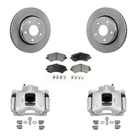 Front Disc Brake Caliper Rotors And Semi-Metallic Pads Kit For Jeep Wrangler KC8-100038P