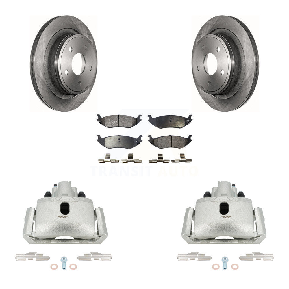 Rear Disc Brake Caliper Rotors And Ceramic Pads Kit For Dodge Ram 1500 KC8-100039T