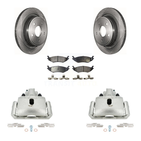 Rear Disc Brake Caliper Rotors And Ceramic Pads Kit For Dodge Ram 1500 KC8-100039T