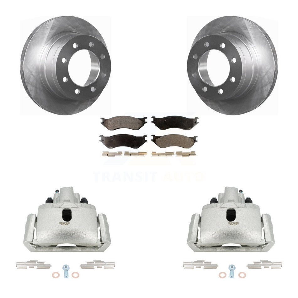 Rear Disc Brake Caliper Rotors And Ceramic Pads Kit For Dodge Ram 1500 With 8 Lug Wheels KC8-100040T