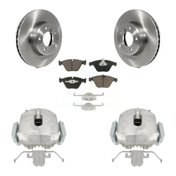 Front Disc Brake Caliper Rotors And Ceramic Pads Kit For 2007 BMW 525i Automatic transmission With 324mm Diameter Rotor From 01 07 KC8-100041C