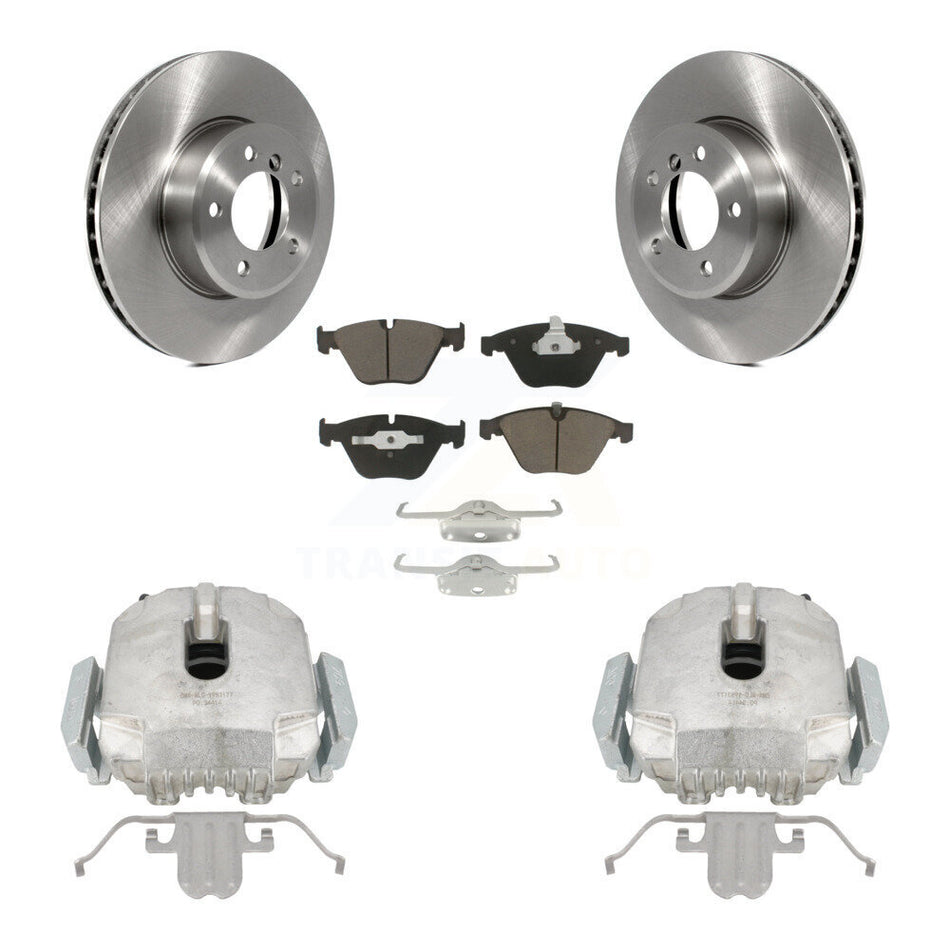 Front Disc Brake Caliper Rotors And Ceramic Pads Kit For 2007 BMW 525i Automatic transmission With 324mm Diameter Rotor From 01 07 KC8-100041C