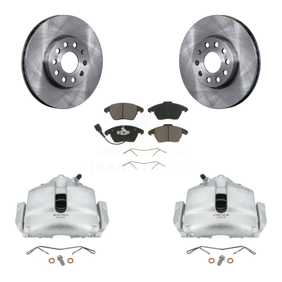 Front Disc Brake Caliper Rotors And Ceramic Pads Kit For Volkswagen Jetta Beetle Eos Audi A3 GTI Golf Quattro KC8-100042C