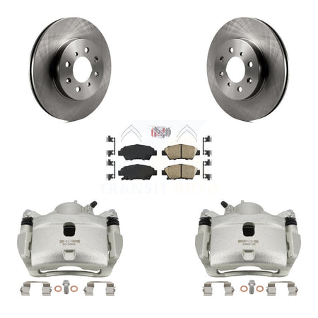 Front Disc Brake Caliper Rotors And Ceramic Pads Kit For 2014 Honda Fit LX Sport DX KC8-100042N
