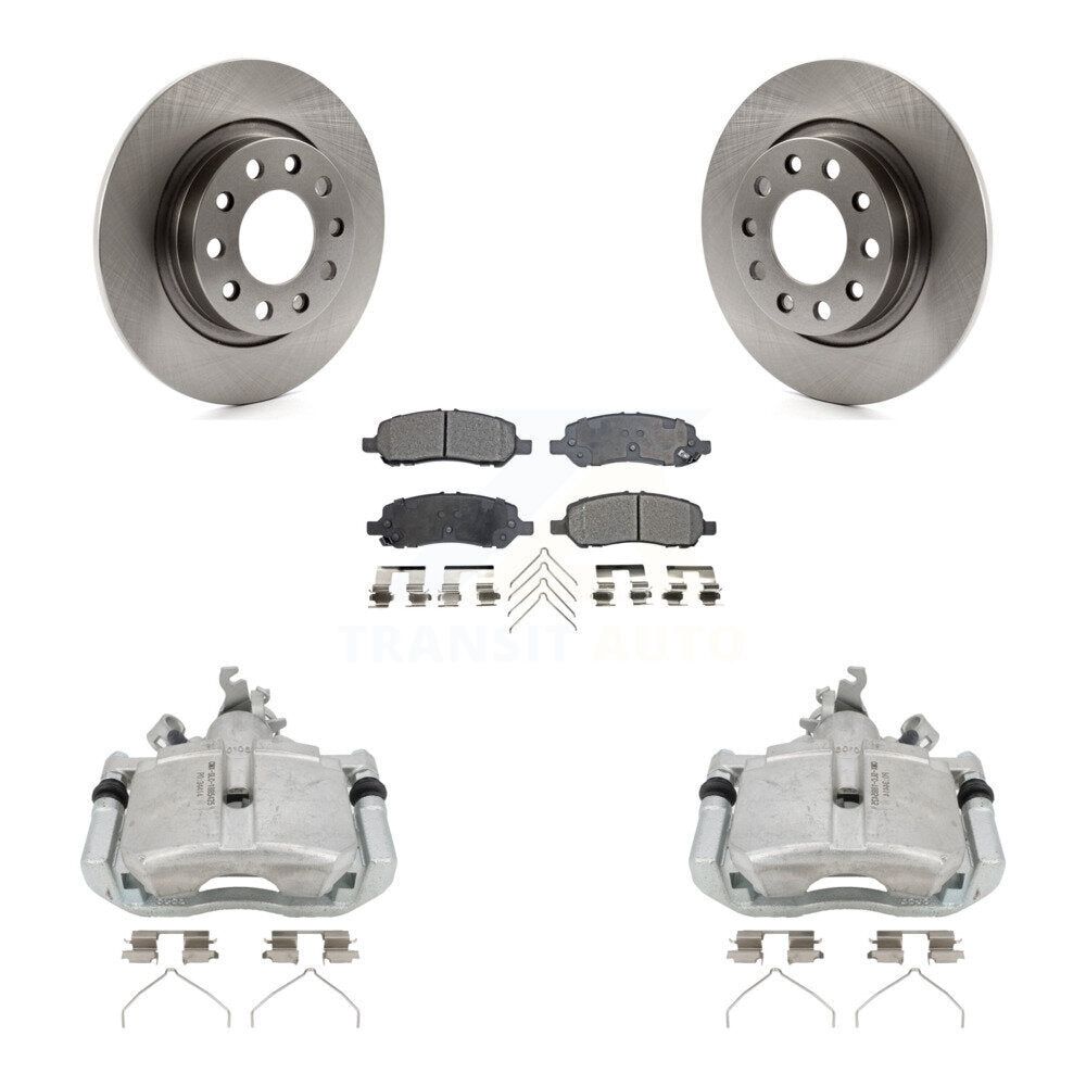 Rear Disc Brake Caliper Rotors And Ceramic Pads Kit For 2013-2016 Dodge Dart KC8-100042T