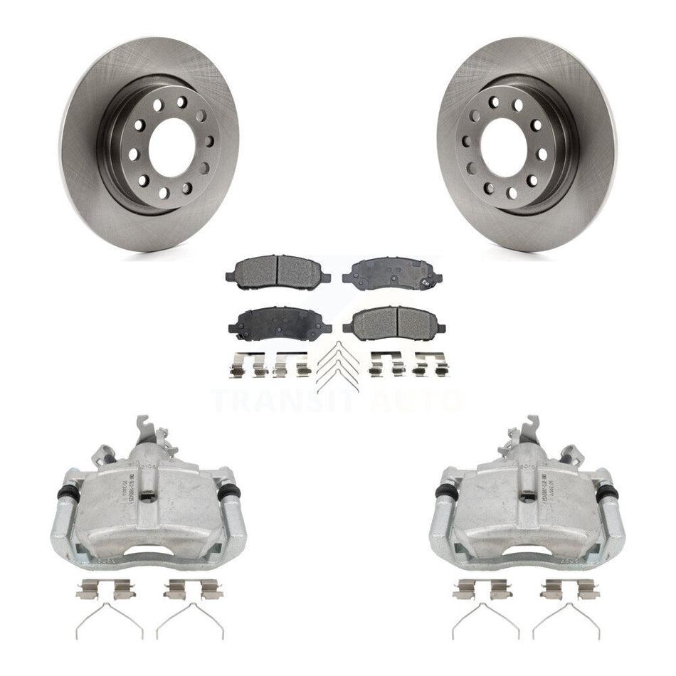Rear Disc Brake Caliper Rotors And Ceramic Pads Kit For 2013-2016 Dodge Dart KC8-100042T