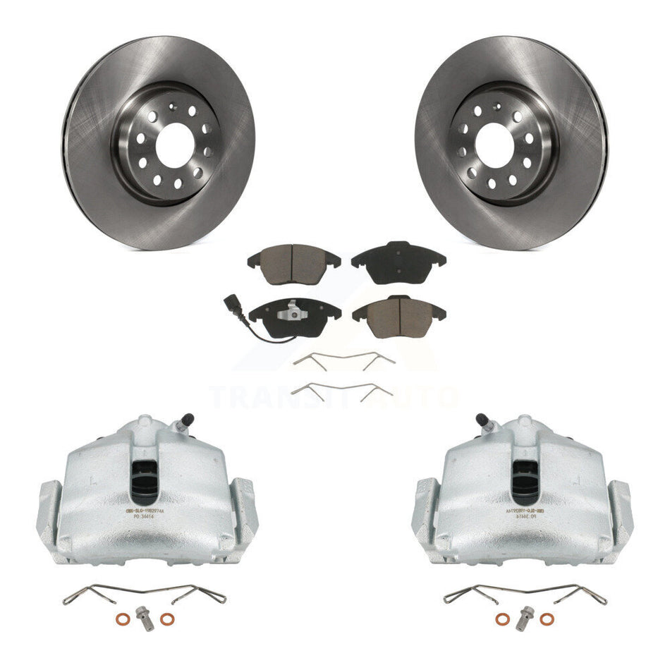 Front Disc Brake Caliper Rotors And Ceramic Pads Kit For Volkswagen Jetta Beetle CC Passat GTI Eos Audi A3 TT Quattro KC8-100043C