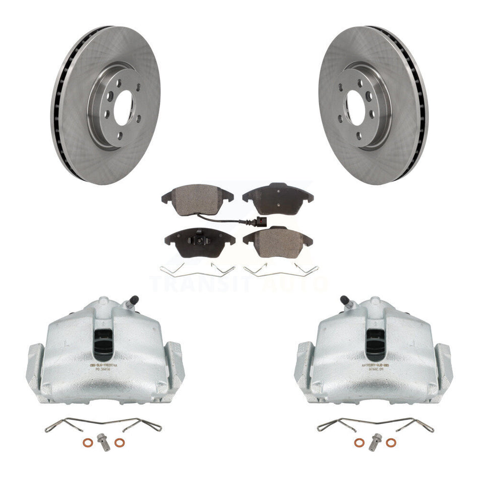 Front Disc Brake Caliper Rotors And Semi-Metallic Pads Kit For Volkswagen CC With 340mm Diameter Rotor KC8-100044P