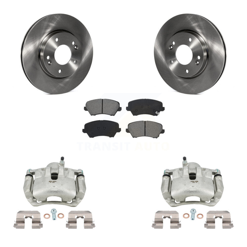 Front Brake Caliper Rotors Semi-Metallic Pad Kit For Kia Forte Hyundai Elantra GT Forte5 KC8-100044S