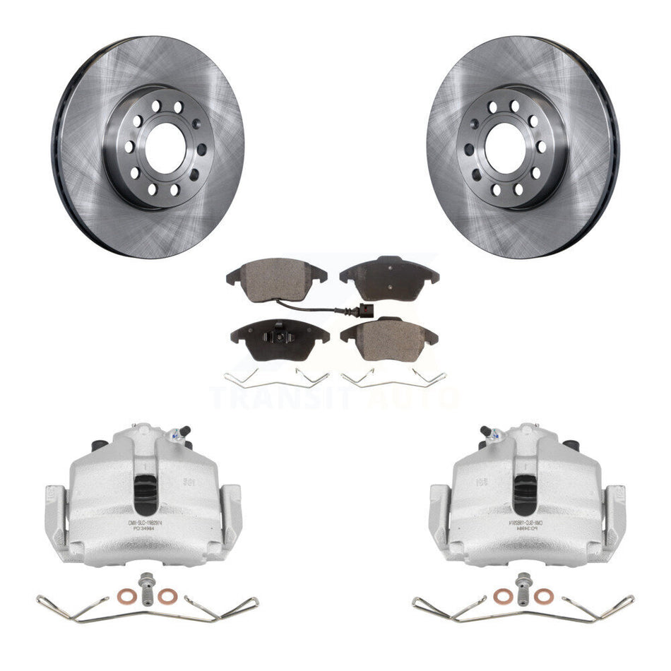 Front Disc Brake Caliper Rotors And Semi-Metallic Pads Kit For Volkswagen Jetta Beetle Rabbit Golf Audi A3 KC8-100046P