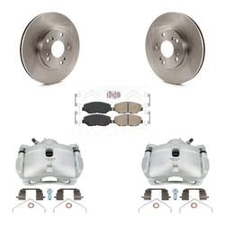 Front Disc Brake Caliper Rotors And Ceramic Pads Kit For 2002-2004 Honda CR-V KC8-100047N