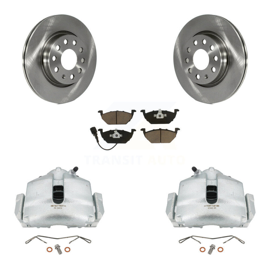 Front Disc Brake Caliper Rotors And Ceramic Pads Kit For Volkswagen Jetta With 280mm Diameter Rotor KC8-100048C