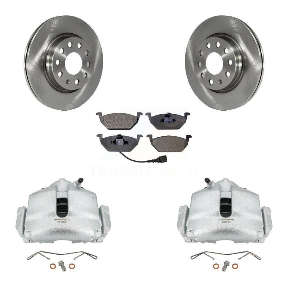 Front Disc Brake Caliper Rotors And Semi-Metallic Pads Kit For Volkswagen Jetta With 280mm Diameter Rotor KC8-100048P