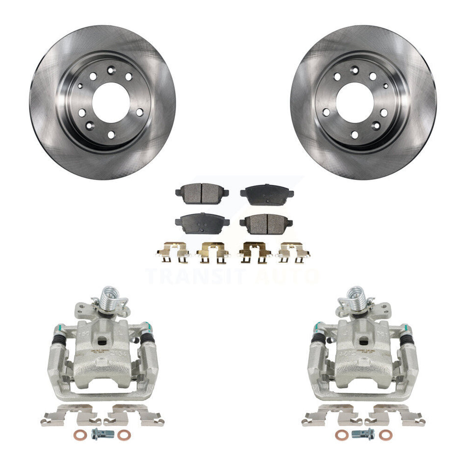 Rear Disc Brake Caliper Rotors And Ceramic Pads Kit For Ford Fusion Mazda 6 Lincoln MKZ Mercury Milan Zephyr KC8-100048T by Transit Auto