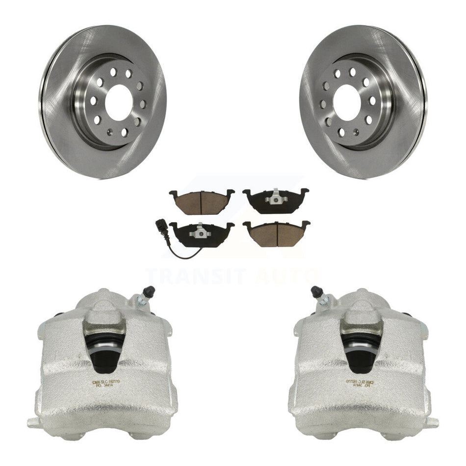 Front Disc Brake Caliper Rotors And Ceramic Pads Kit For Volkswagen Jetta With 280mm Diameter Rotor KC8-100050C