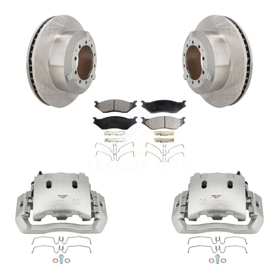 Rear Brake Caliper Rotor & Ceramic Pad Kit For Ford F-450 Super Duty F-550 International KC8-100050T