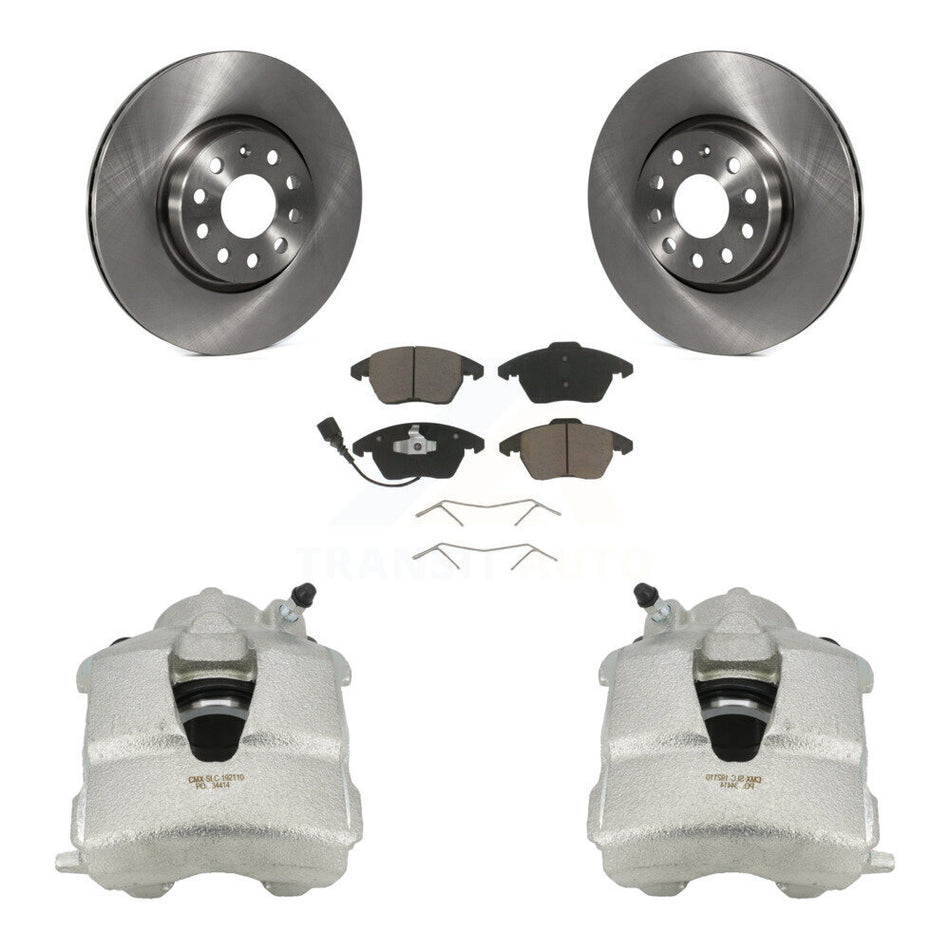 Front Disc Brake Caliper Rotors And Ceramic Pads Kit For Volkswagen Jetta KC8-100051C by Transit Auto