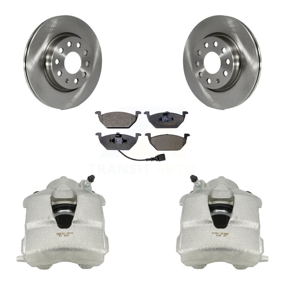 Front Disc Brake Caliper Rotors And Semi-Metallic Pads Kit For Volkswagen Jetta With 280mm Diameter Rotor KC8-100051P