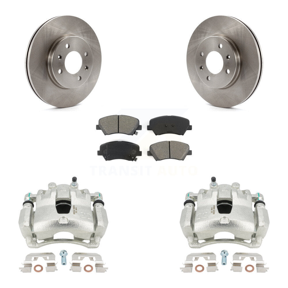 Front Disc Brake Caliper Rotors And Semi-Metallic Pads Kit For Hyundai Accent Kia Rio KC8-100051S by Transit Auto