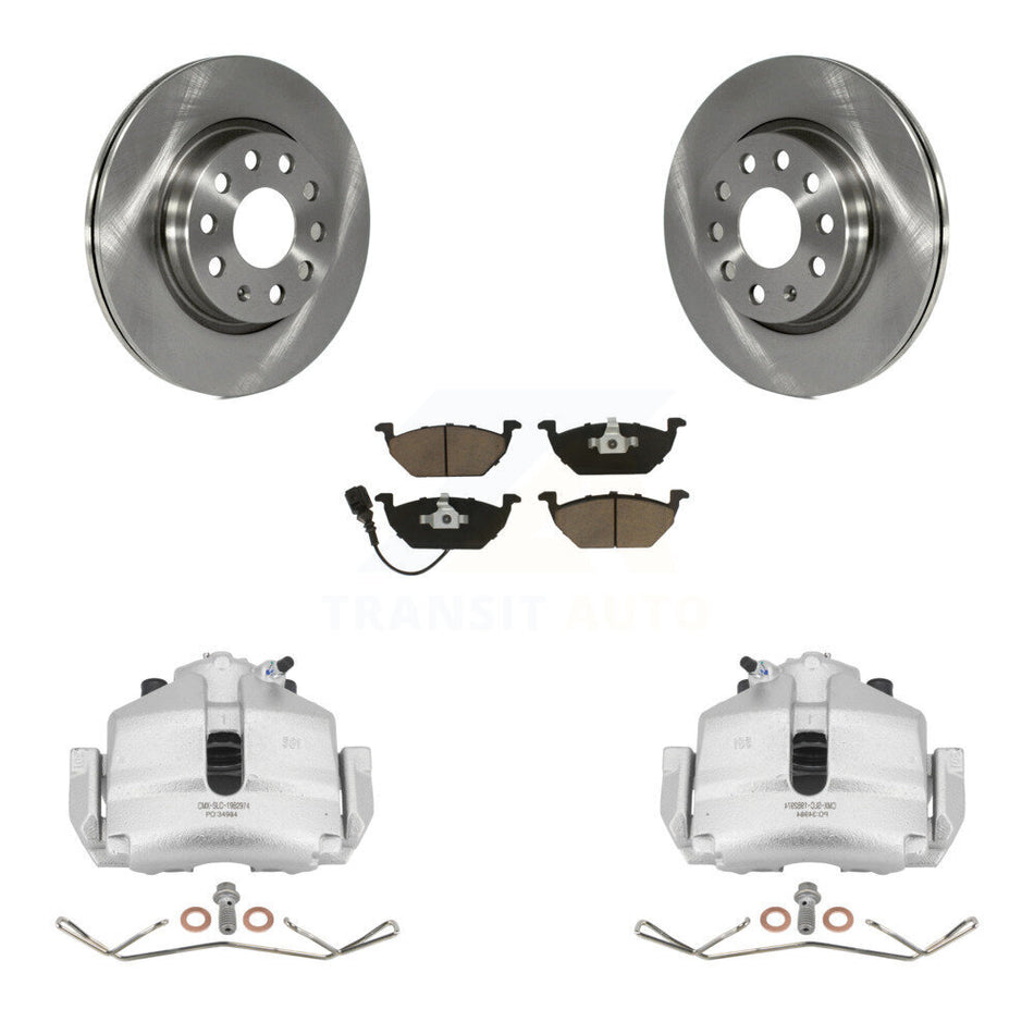 Front Disc Brake Caliper Rotors And Ceramic Pads Kit For Volkswagen Jetta With 280mm Diameter Rotor KC8-100052C
