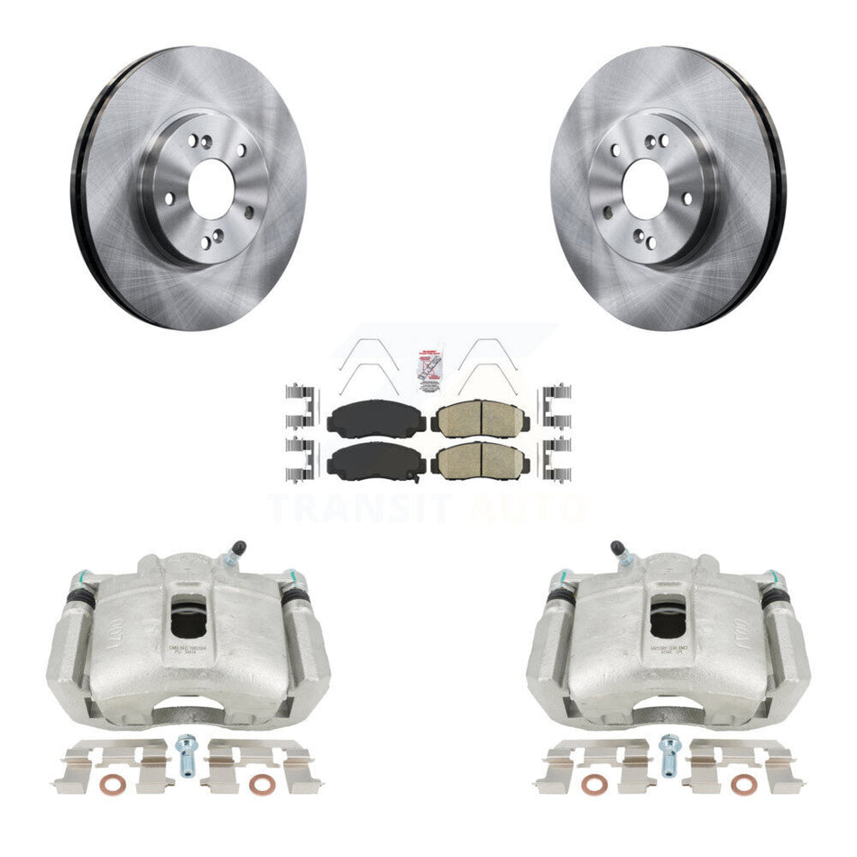 Front Disc Brake Caliper Rotors And Ceramic Pads Kit For 2005-2007 Honda Accord Sedan with 3.0L GAS engine Manual transmission KC8-100053N