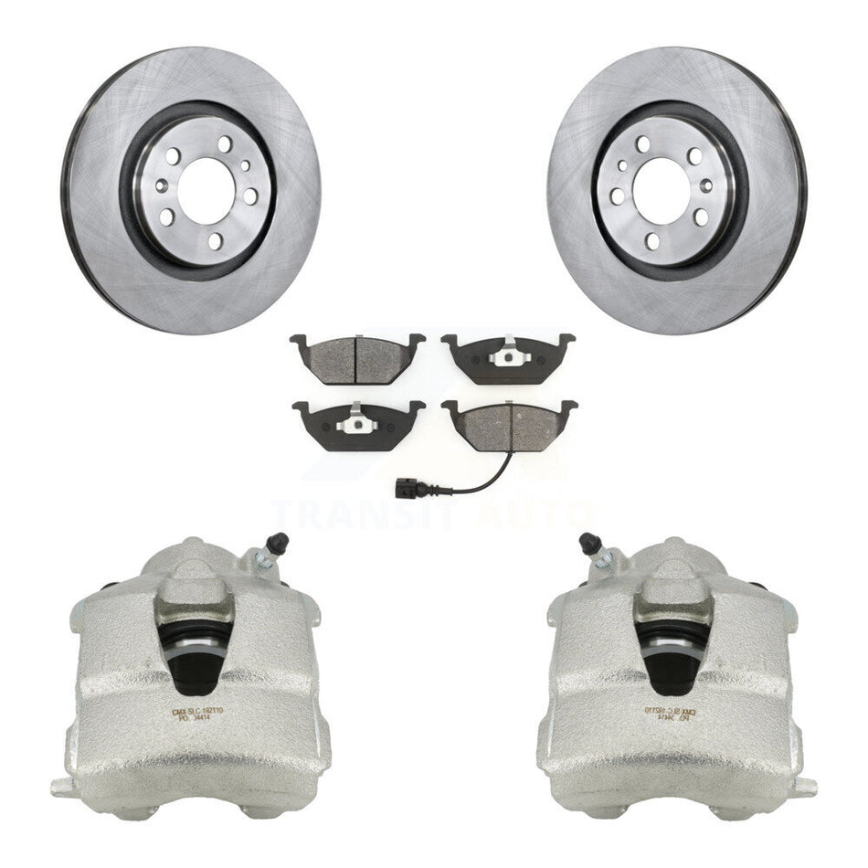 Front Disc Brake Caliper Rotors And Semi-Metallic Pads Kit For Volkswagen Jetta Beetle Golf City KC8-100058S