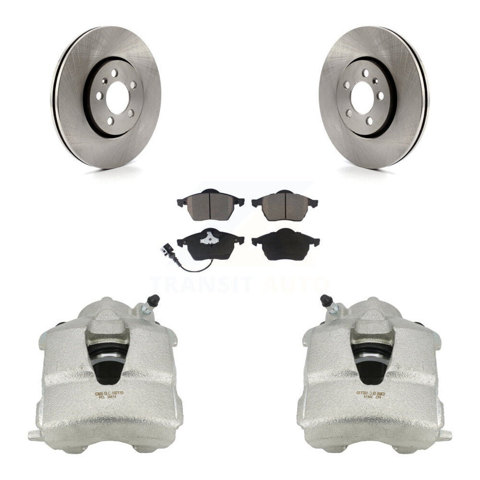 Front Disc Brake Caliper Rotors And Ceramic Pads Kit For Volkswagen Jetta Beetle Golf KC8-100059C by Transit Auto