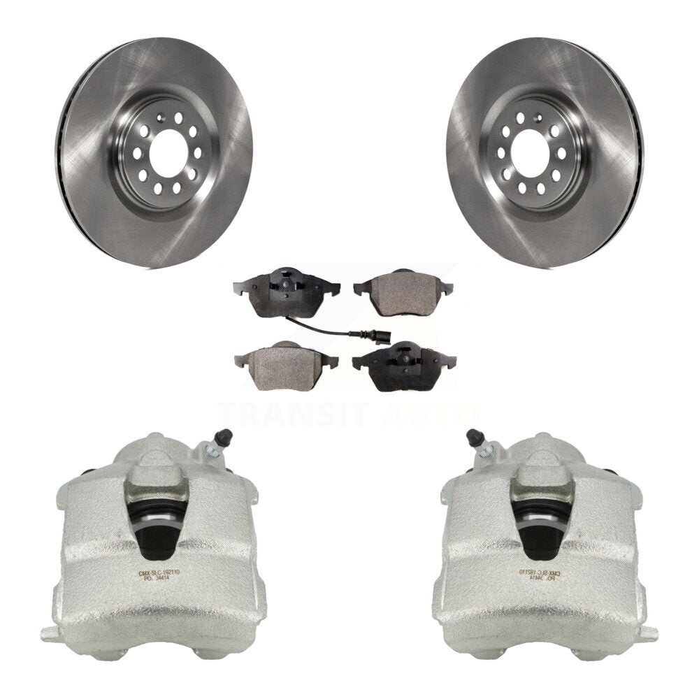 Front Disc Brake Caliper Rotors And Semi-Metallic Pads Kit For Volkswagen Jetta KC8-100059P by Transit Auto