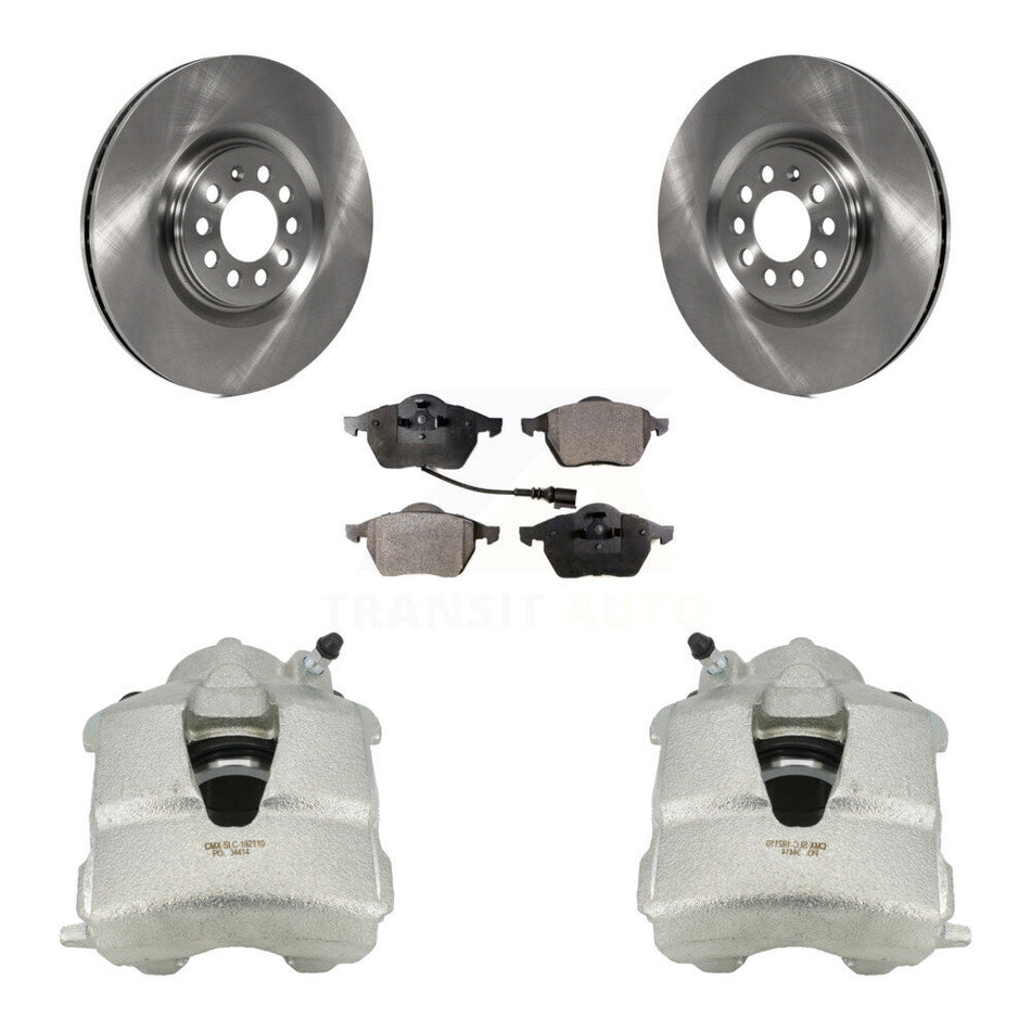 Front Disc Brake Caliper Rotors And Semi-Metallic Pads Kit For Volkswagen Jetta KC8-100059P