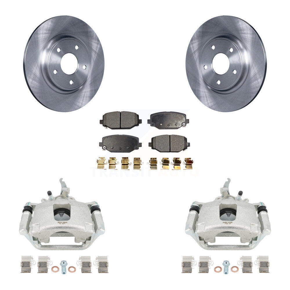 Rear Disc Brake Caliper Rotors And Ceramic Pads Kit For 2014-2020 Dodge Journey KC8-100059T