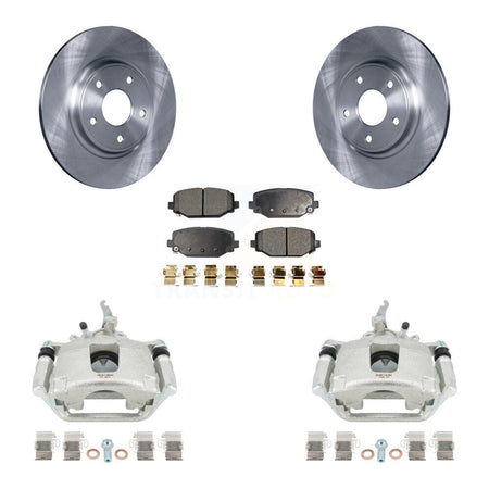 Rear Disc Brake Caliper Rotors And Ceramic Pads Kit For 2014-2020 Dodge Journey KC8-100059T