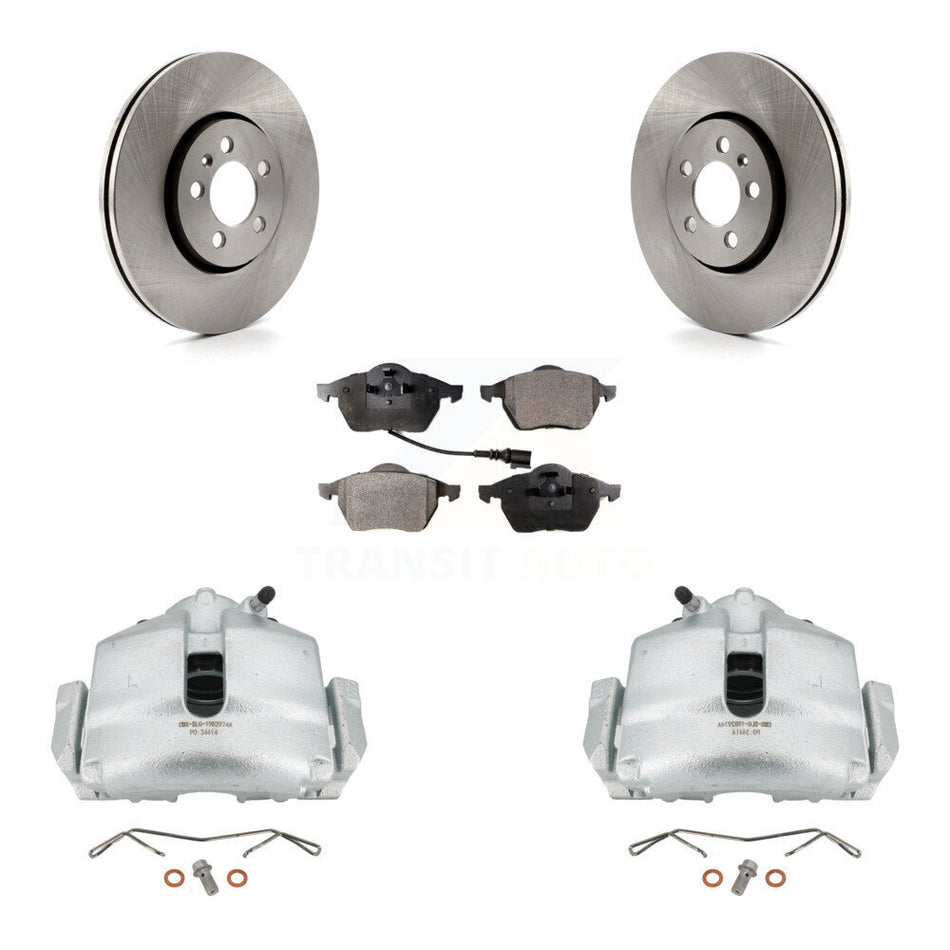 Front Disc Brake Caliper Rotors And Semi-Metallic Pads Kit For 2006 Volkswagen Jetta 2.0L With 288mm Diameter Rotor 7th 8th Digit Of VIN Is "9M" Or "1J" KC8-100060P