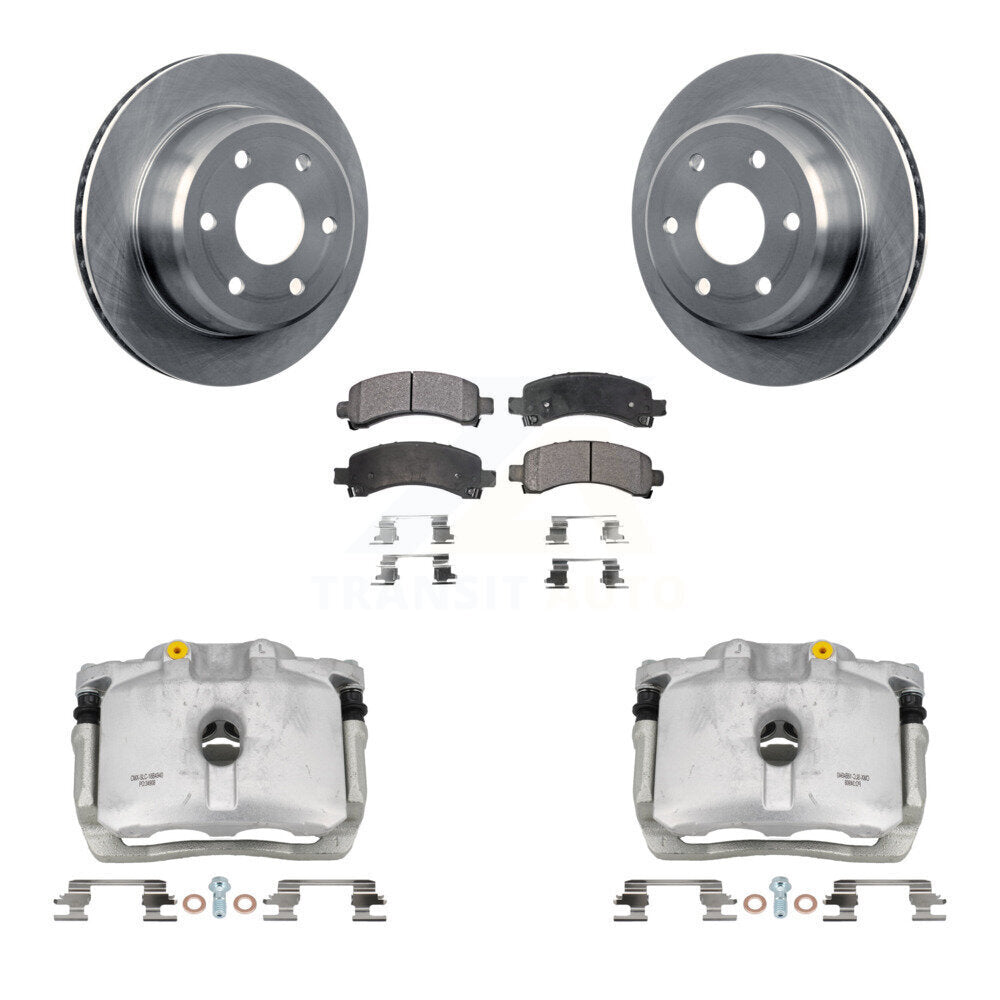 Rear Brake Caliper Rotors Ceramic Pad Kit For Chevrolet GMC Avalanche 1500 Express Yukon KC8-100060T