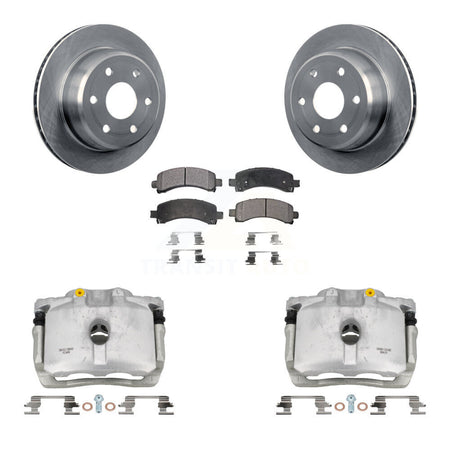 Rear Brake Caliper Rotors Ceramic Pad Kit For Chevrolet GMC Avalanche 1500 Express Yukon KC8-100060T