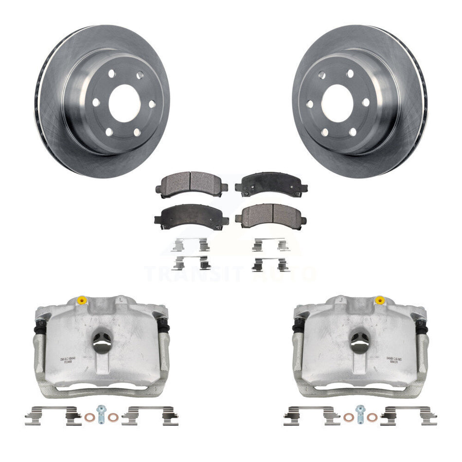Rear Brake Caliper Rotors Ceramic Pad Kit For Chevrolet GMC Avalanche 1500 Express Yukon KC8-100060T