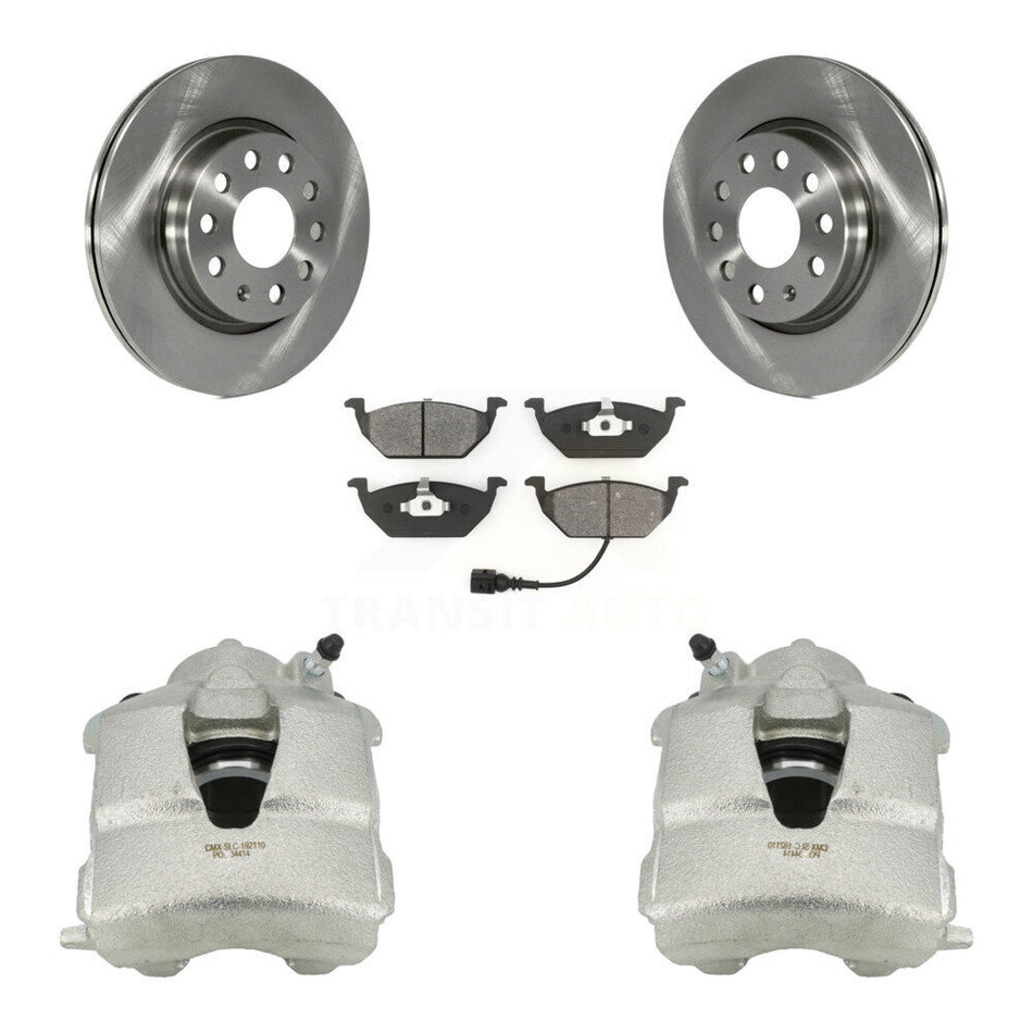 Front Disc Brake Caliper Rotors And Semi-Metallic Pads Kit For Volkswagen Jetta With 280mm Diameter Rotor KC8-100061S