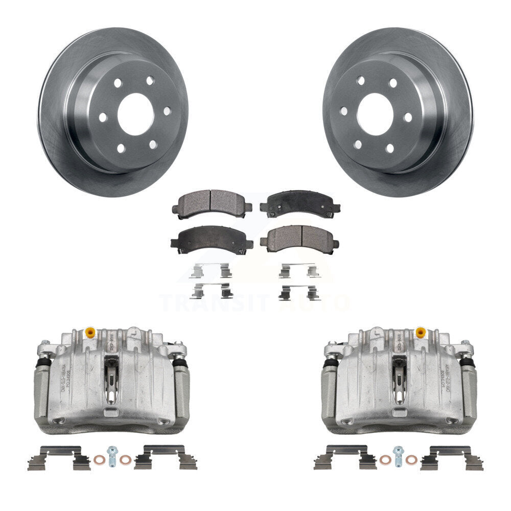 Rear Disc Brake Caliper Rotors And Ceramic Pad Kit For 2002 Chevrolet Avalanche 1500 4WD KC8-100062T