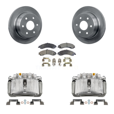 Rear Disc Brake Caliper Rotors And Ceramic Pads Kit For 2002 Chevrolet Suburban 1500 4WD KC8-100063T