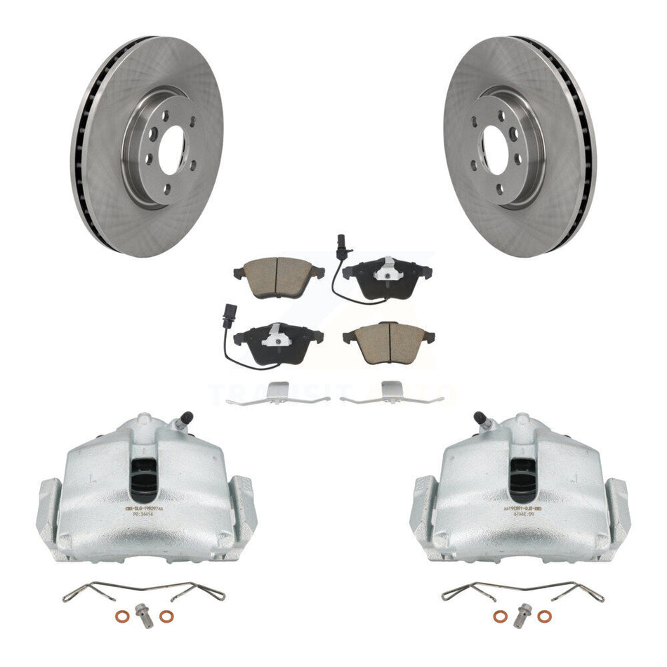 Front Disc Brake Caliper Rotors And Ceramic Pads Kit For 2010 Volkswagen CC 3.6L With 340mm Diameter Rotor KC8-100065C