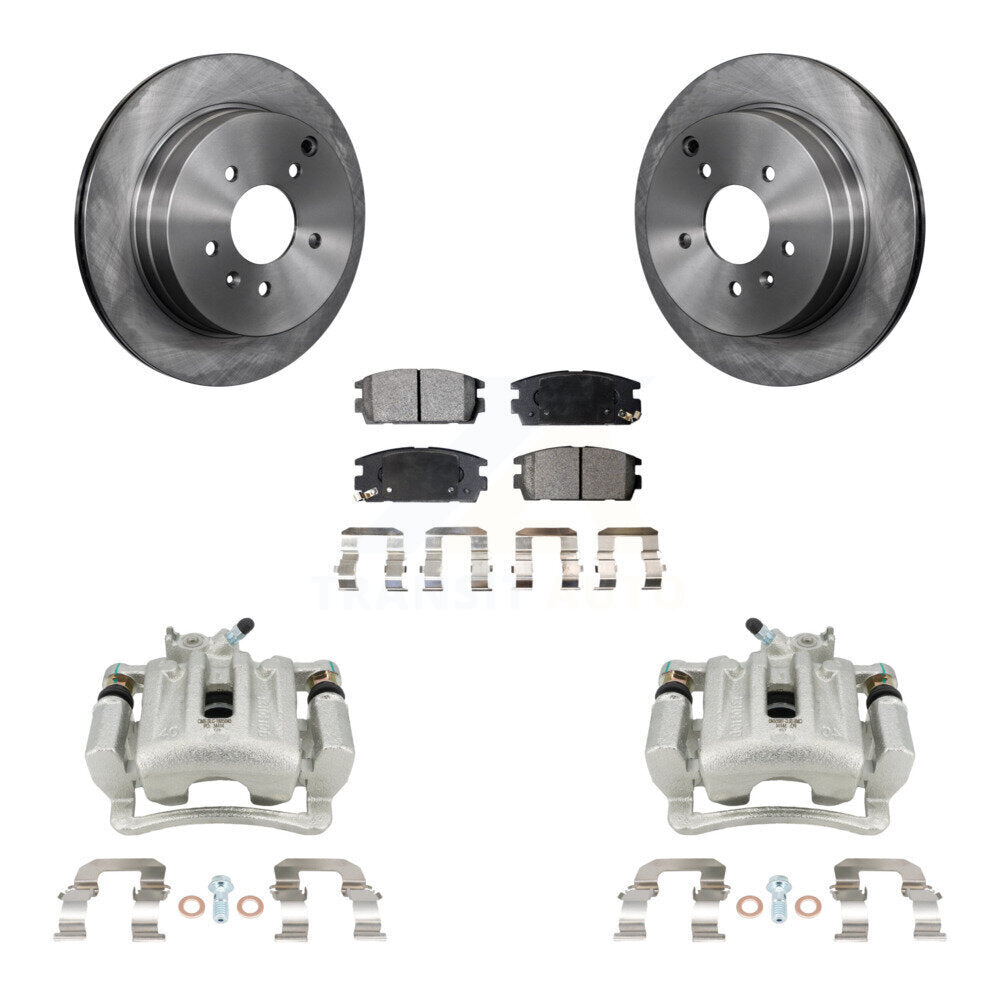 Rear Brake Caliper Rotors & Ceramic Pad Kit For Chevrolet Equinox Pontiac Torrent Saturn KC8-100065T