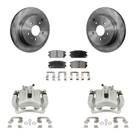 Rear Brake Caliper Rotors & Ceramic Pad Kit For Chevrolet Equinox Pontiac Torrent Saturn KC8-100065T