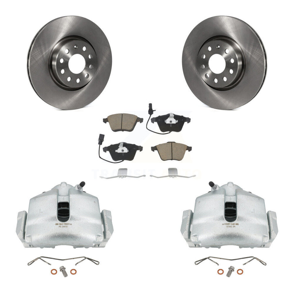 Front Disc Brake Caliper Rotors And Ceramic Pads Kit For 2010 Volkswagen CC Passat KC8-100066C